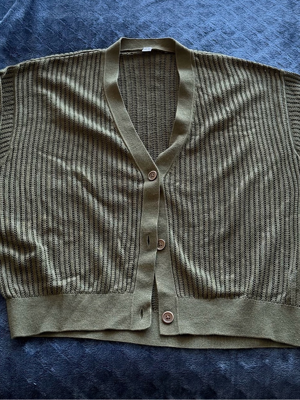 Uniqlo Green Open Button Cardigan